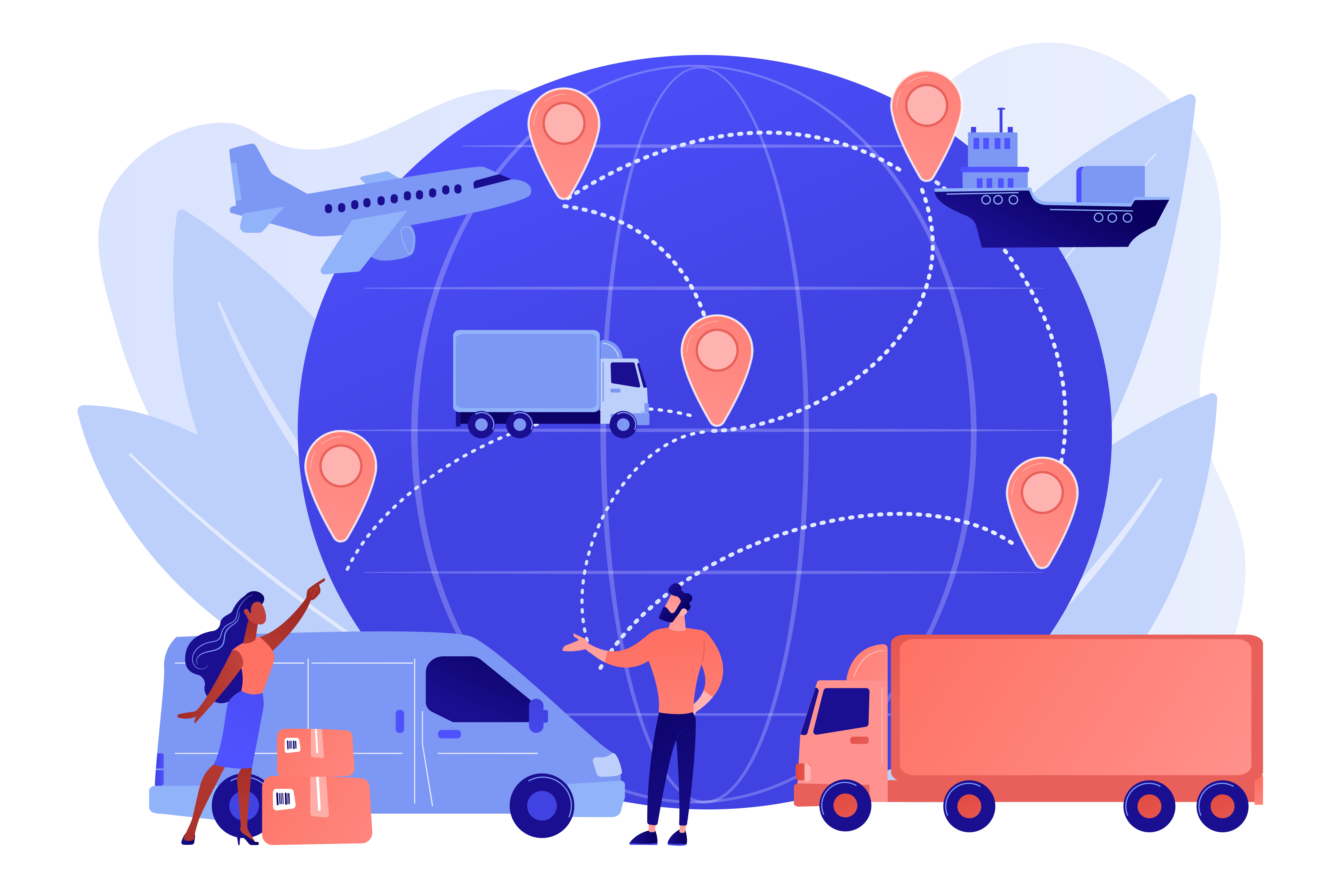 High-tech view of futuristic Earth network
